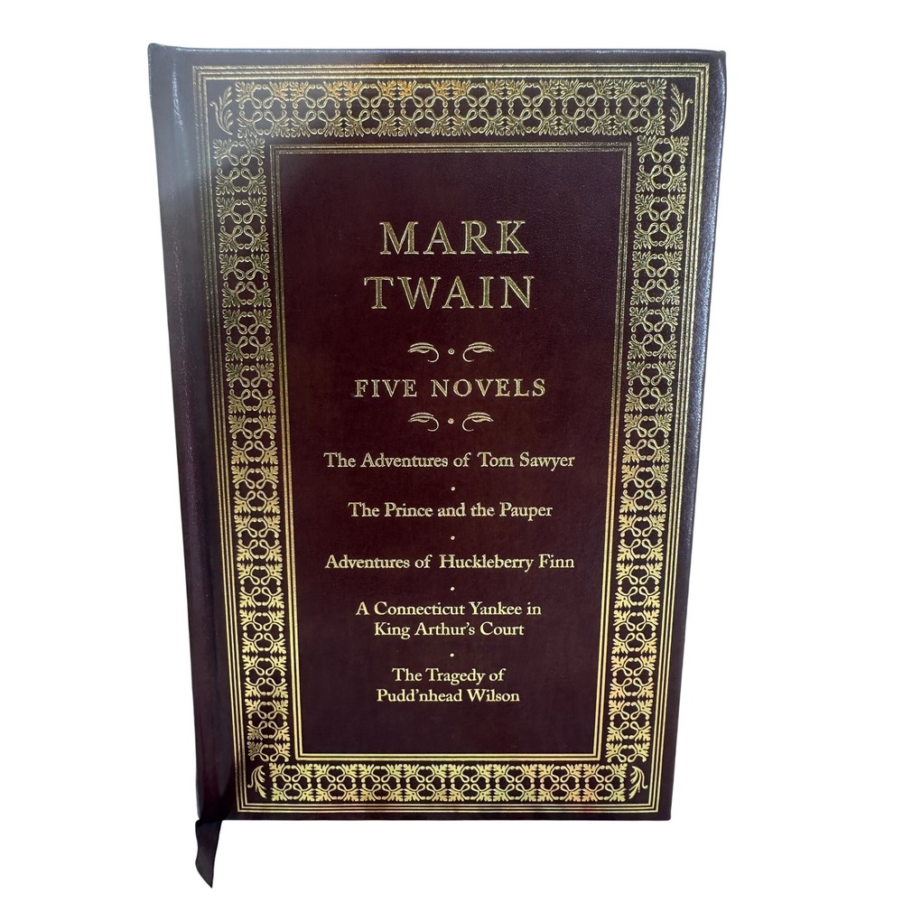 Mark Twain Five Novels Canterbury Classics Gilded Leather Bound Burgundy Gold - Picture 1 of 10